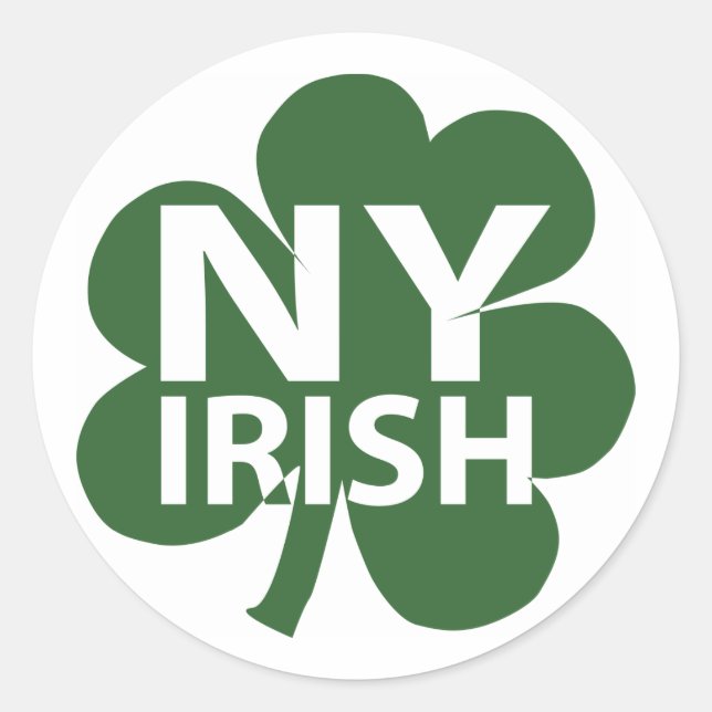 New York Irish Shamrock Classic Round Sticker (Front)