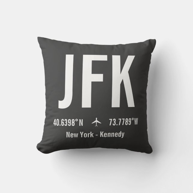 New York JFK Airport Code - Aviation Cushion (Front)