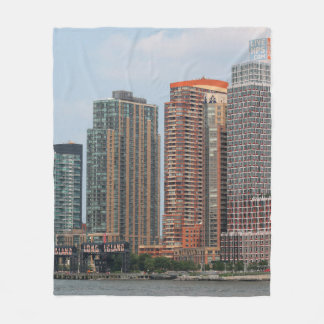 NEW YORK - JULY 5,  2015: Long Island City waterfr Fleece Blanket