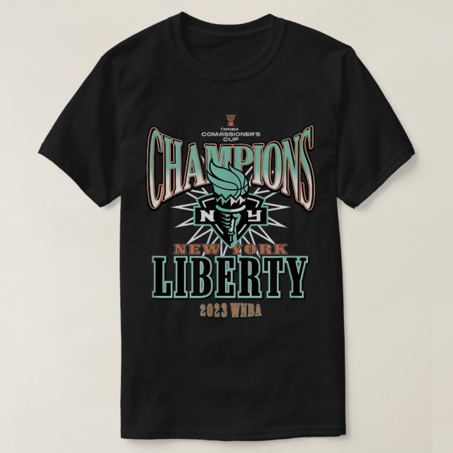 New York Liberty Commissioner's Cup Champions Lead T-Shirt (Design Front)