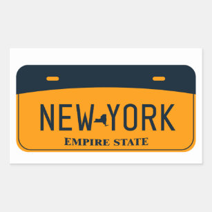 New York License Plate, The Empire State Rectangular Sticker