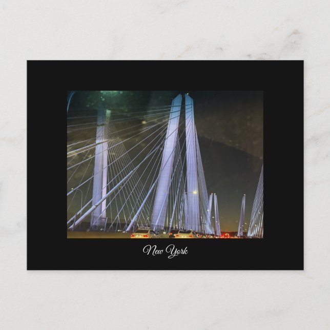 New York Lighted Bridge Postcard (Front)