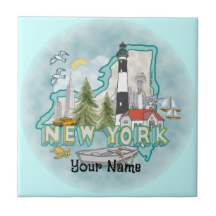 New York Lighthouse  Ceramic Tile