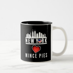 New York Loves Mince Pies Cityscape Two-Tone Coffee Mug