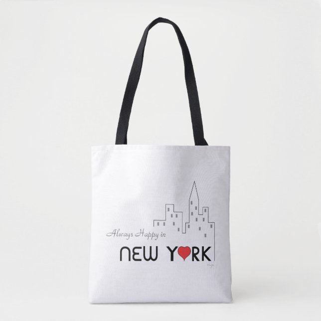 New York, Manhattan, Black Stripes, Cool Tote Bag (Front)