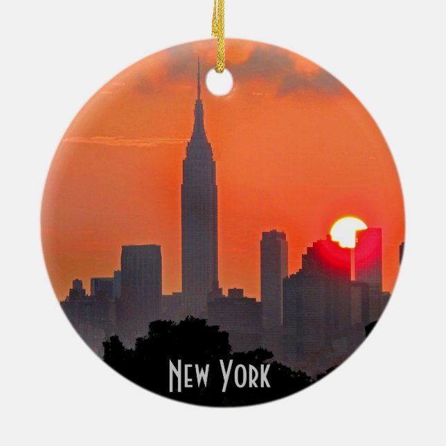 New York Manhattan Skyline Ornament (Back)