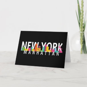 New York Manhattan skyline with palms Card