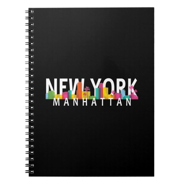 New York Manhattan skyline with palms Notebook (Front)