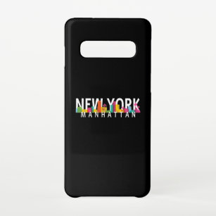 New York Manhattan skyline with palms Samsung Galaxy Case