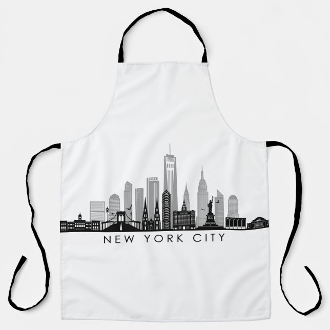 NEW YORK Manhatten USA City Skyline Silhouette Apron (Front)