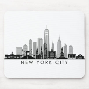 NEW YORK Manhatten USA City Skyline Silhouette Mouse Pad
