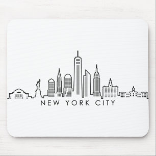 NEW YORK Manhatten USA City Skyline Silhouette Mouse Pad