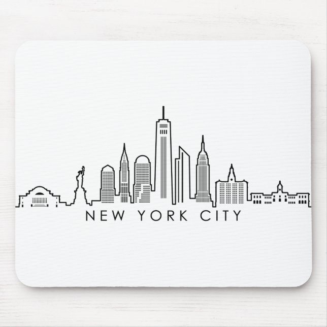 NEW YORK Manhatten USA City Skyline Silhouette Mouse Pad (Front)