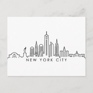 NEW YORK Manhatten USA City Skyline Silhouette Postcard