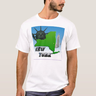 New York Map, Statue of Liberty, Monument T-Shirt