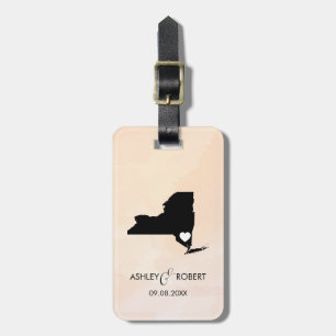 New York Map Wedding Luggage Tag, Gift Luggage Tag