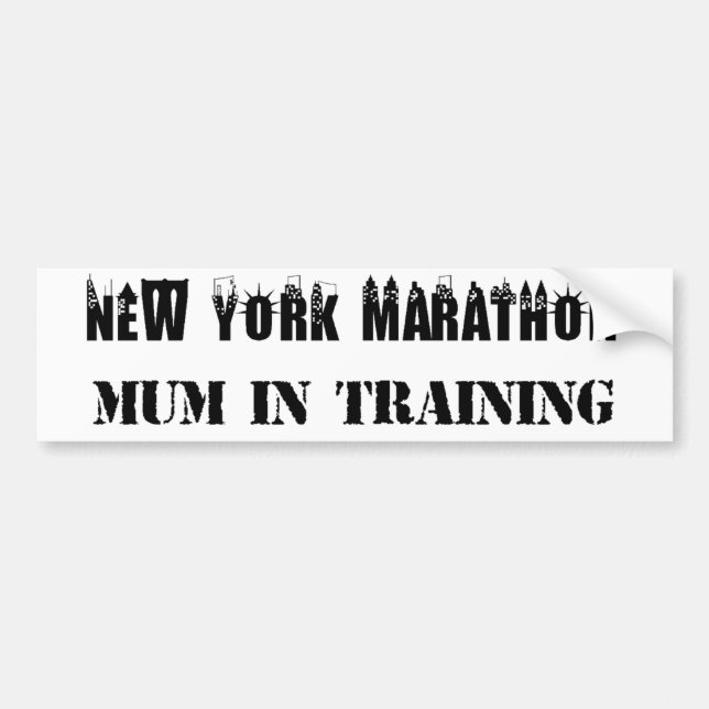 New York Marathon Mum in Training Bumper Sticker (Front)