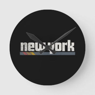 New York Men Women Gift Round Clock