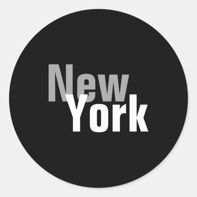New York Mens Basic Dark _1  Classic Round Sticker (Front)