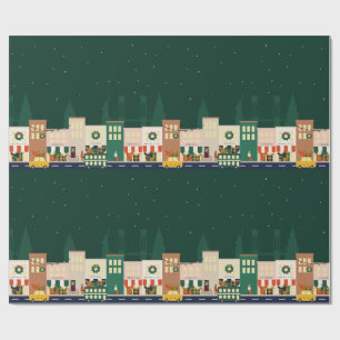 New York Merry Avenue Holiday Wrapping Paper