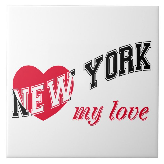 New York my love Ceramic Tile (Front)