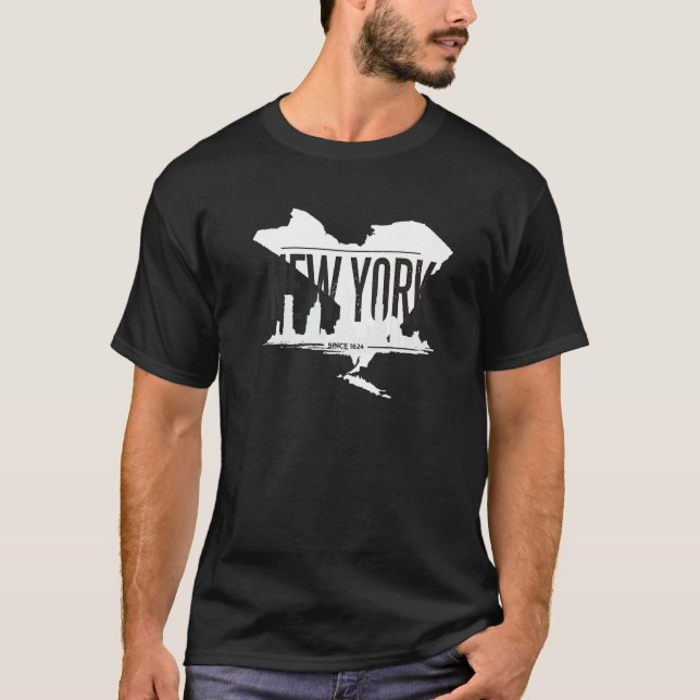 New York New York City Skyline Silhouette Outline  T-Shirt (Front)