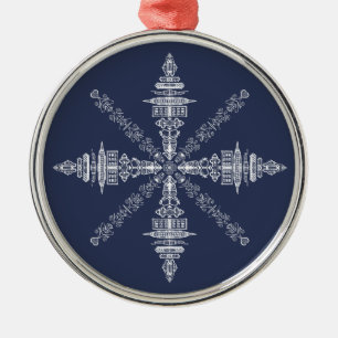 New York, New York Hidden Words Snowflake Metal Ornament