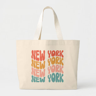 New York New York Retro Style Tote Bag