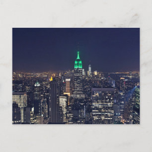 New York night skyline Postcard