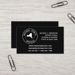 New York Notary Public Services Business Card