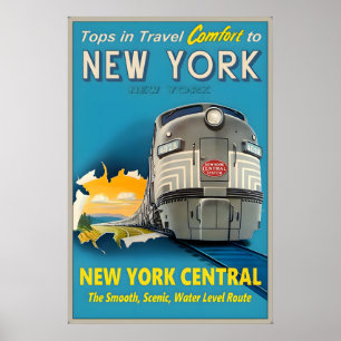 New York NY Central Railroad Tops in Travel Poster