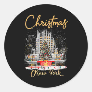 New York Ny Christmas Girl Trip Matching  Classic Round Sticker