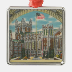 New York, NY - City College View of Flag Metal Ornament