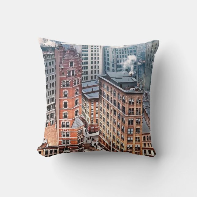 New York NY - Cluster of Skyscrapers c1900 Cushion (Front)