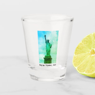 New York, NY Lady of Liberty Statue - NYC Harbour Shot Glass