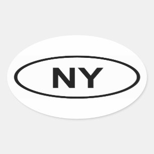 New York "NY" Oval Sticker