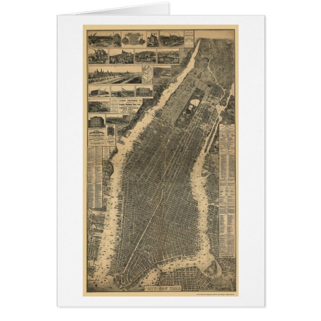 New York, NY Panoramic Map - 1879 (Front)