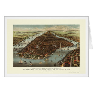 New York, NY Panoramic Map - 1883