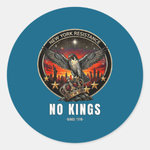 New york ny rebel bird alliance resistance kings classic round sticker