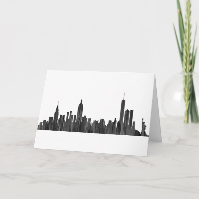 NEW YORK, NY SKYLINE PAINTBRUSH - HOLIDAY CARD (Front)