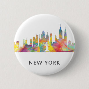 NEW YORK, NY SKYLINE WB1 - 6 CM ROUND BADGE