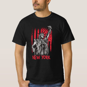 New York NY Statue of Liberty USA America Flag T-Shirt