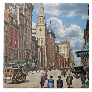 New York, NY – Up Fifth Avenue From 28th St c1905 Ceramic Tile