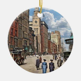 New York, NY – Up Fifth Avenue From 28th Street Ceramic Ornament