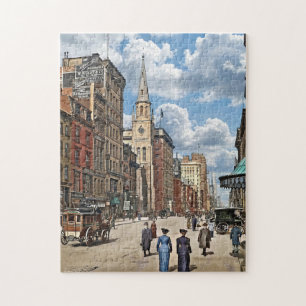 New York, NY Up Fifth Avenue From 28th Street Jigsaw Puzzle