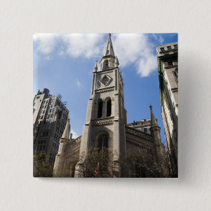 New York, NY, USA - The entrance to a 15 Cm Square Badge