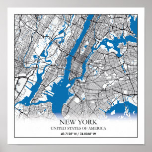 New York NY USA United States Travel City Map Poster
