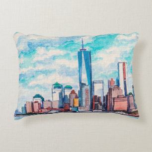 New York, NY, USA. Views on big city skyscrapers. Decorative Cushion