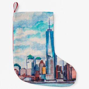 New York, NY, USA. Views on big city skyscrapers. Small Christmas Stocking