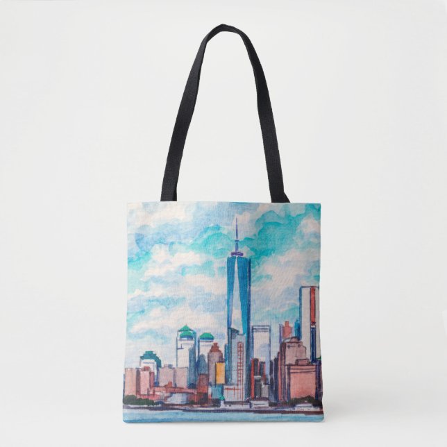 New York, NY, USA. Views on big city skyscrapers.  Tote Bag (Front)